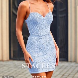 Stacees short dress sky blue